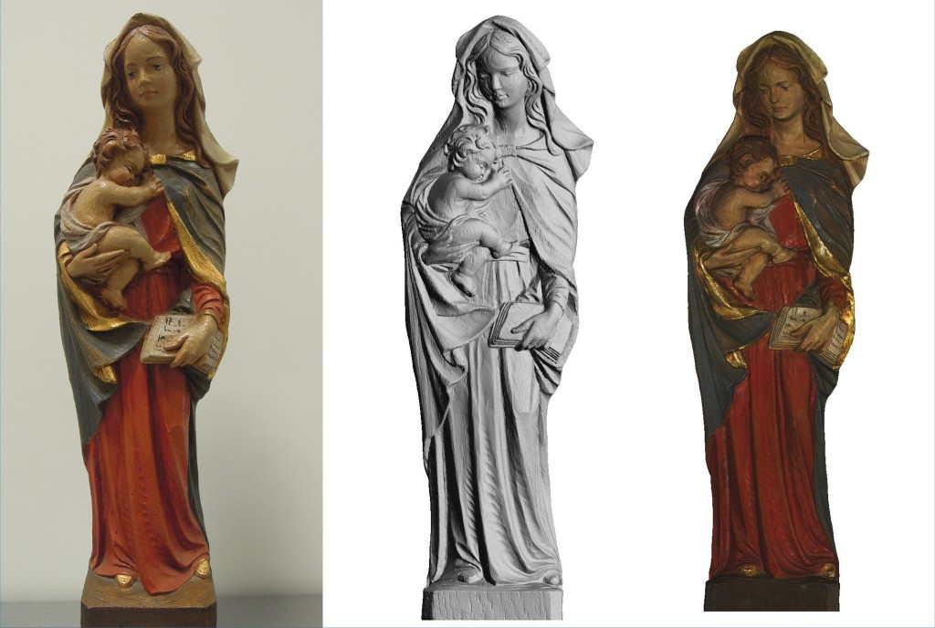Statua Legno Madonna Dipinta a Mano